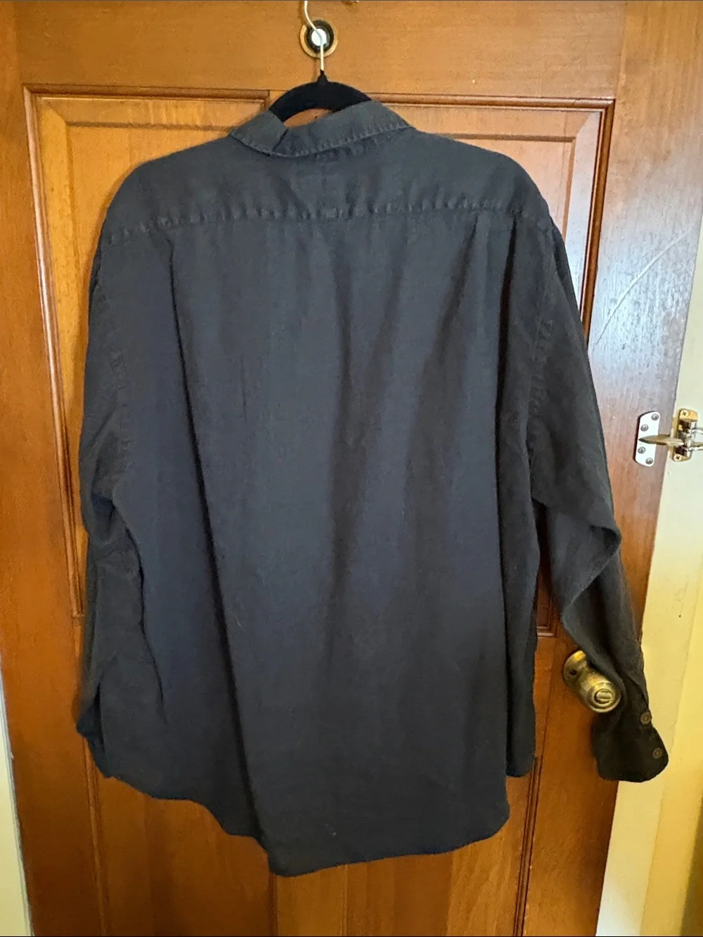 Ralph Lauren Shirt Mens XL Black Label Button Front Long Sleeve Epaulet Casual
